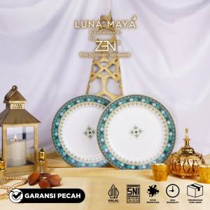 ZEN X LUNA MAYA Piring Salad Delightful Aiyla Blue 22 cm 2pcs + Box