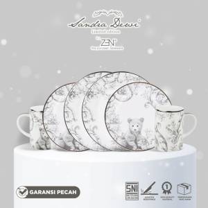 ZEN X SANDRA DEWI Frost Piring Mug Keramik 6pcs Bear + Box