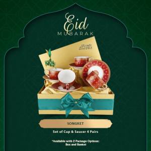 ZEN Hampers Ramadhan Cangkir Keramik Set Ghea Songket