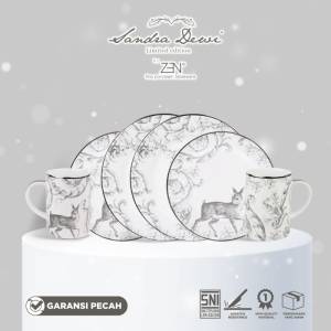 ZEN X SANDRA DEWI Frost Piring Mug Keramik 6pcs Deer + Box