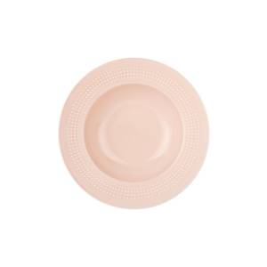 ZEN Piring Sup Keramik Dotted Lines Pink 24 cm
