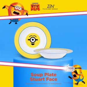 MINIONS ZEN Piring Sup Keramik Stuart Face 2 pcs + Box