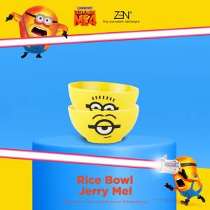 MINIONS ZEN Mangkok Kecil Rice Bowl Keramik Jerry Mel 2 pcs + Box