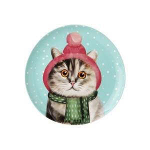 ZEN Piring Keramik My Glamorous Pet Dashing Winter Cat 1 pcs