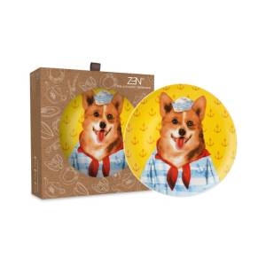 ZEN Piring Keramik My Glamorous Pet Nautical Corgi 2 pcs + Box