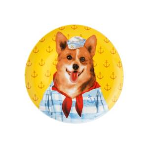 ZEN Piring Keramik My Glamorous Pet Nautical Corgi 1 pcs