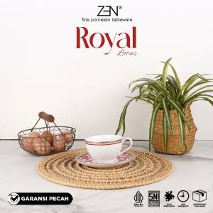 ZEN Cup & Saucer Cangkir Keramik Royal Lotus - Merah