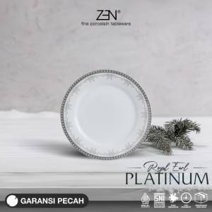 ZEN Piring Salad Keramik Royal Earl Platinum 22 cm