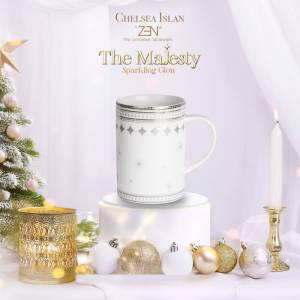 ZEN X CHELSEA ISLAN Mug/Gelas Keramik Sparkling Glow Silver 330 ml 1 pcs  + Box