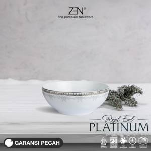 ZEN Mangkok Makan Bowl Keramik Royal Earl Platinum