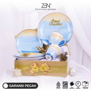 ZEN Hampers Natal Estetik Christmas Hampers Piring Keramik Wulan Blissful Splash