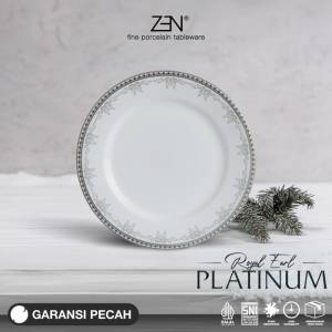 ZEN Piring Besar Saji Keramik Royal Earl Platinum 31 cm