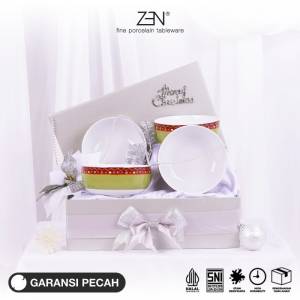 ZEN Hampers Natal Premium Christmas Hampers Mangkok Keramik Jumputan C