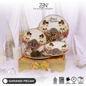ZEN Hampers Natal Estetik Christmas Hampers Piring Keramik Wayang