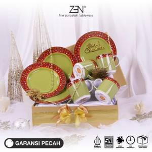 ZEN Hampers Natal Premium Christmas Hampers Piring Mug Keramik Jumputan A