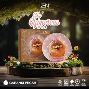 ZEN Piring Keramik My Glamorous Pet Grooming Pomeranian 2 pcs + Box