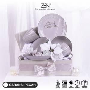 ZEN Hampers Natal Estetik Christmas Hampers Piring Keramik Lumbung Padi