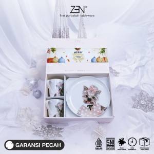 ZEN Hampers Natal Estetik Christmas Hampers Piring Mug Keramik Glamorous Pet + Box