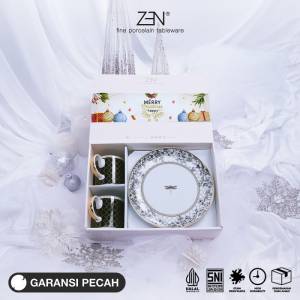 ZEN Hampers Natal Premium Christmas Hampers Piring Mug Keramik Jardin Garden + Box