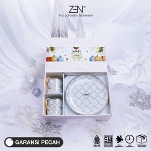 ZEN Hampers Natal Premium Christmas Hampers Piring Mug Keramik Jardin Dragonfly + Box