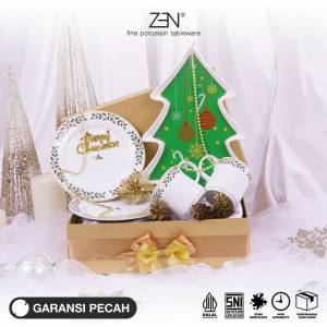 ZEN Hampers Natal Estetik Christmas Hampers Piring Mug Keramik Magical Mistletoe A