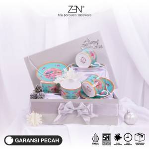 ZEN Hampers Natal Premium Christmas Hampers Cangkir Keramik Romantik Peranakan B
