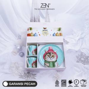 ZEN Hampers Natal Estetik Christmas Hampers Piring Mug Keramik New Glamorous Pet + Box