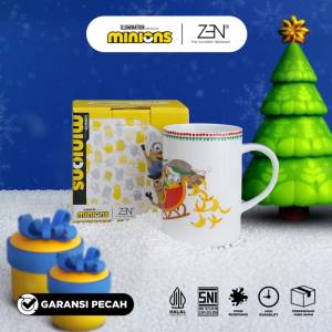 MINIONS ZEN Mug Gelas Keramik Happy Sleigh 1 pcs + Box