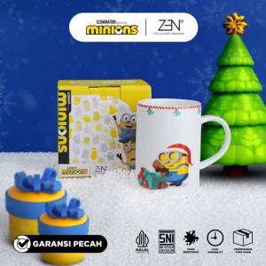 MINIONS ZEN Mug Gelas Keramik Lazy Santa 1 pcs + Box