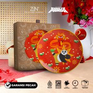 KUNGFU PANDA ZEN Piring Salad Keramik Kungfu Panda Red 2 pcs + Box