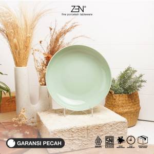ZEN Mangkok Makan Keramik/ Mangkok Saji Bowl Green Mint 22 cm
