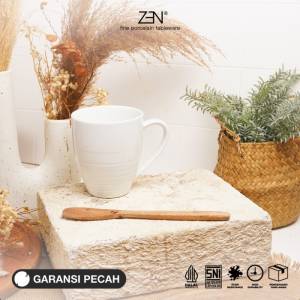 ZEN Mug Gelas Keramik/Mug Estetik White Best Seller MG-13 BL