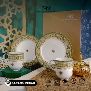 ZEN Hampers Lebaran Dinner Set Piring Mug Keramik Sahara Blossom isi 4 pcs + Box
