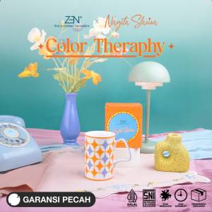 ZEN X Nagita Slavina Mug Gelas Keramik Diamond Color Therapy 1 pcs + Box