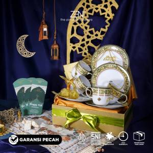 ZEN Hampers Lebaran Ramadhan Estetik Hampers Piring Mug Keramik Sahara Blossom A