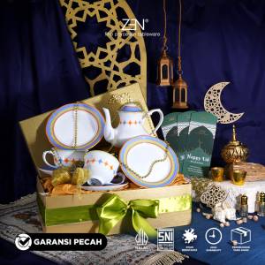 ZEN Hampers Lebaran Ramadhan Premium Hampers Tea Set Cangkir Keramik Color Therapy C