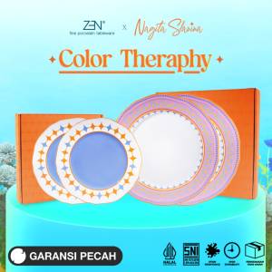 ZEN X NAGITA SLAVINA Dinner Set Piring Makan Keramik Color Therapy Diamond isi 4 pcs + Box