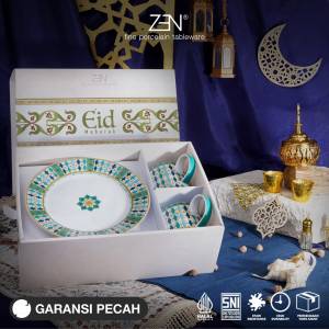 ZEN Hampers Lebaran Ramadhan Premium Hampers Piring Mug Keramik Aiyla White + Box