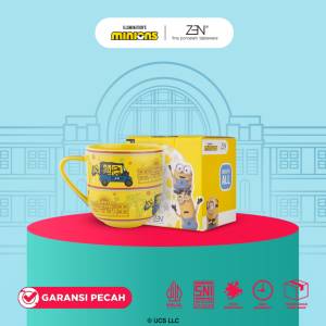 MINIONS BELLO ZEN Mug Gelas Keramik Minions Bello Jakarta - Bajaj Series Yellow 1 pcs + Box