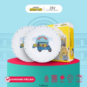MINIONS BELLO ZEN Piring Salad Keramik Minions Bello Jakarta - Bajaj Series White 2 pcs + Box