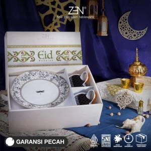 ZEN Hampers Lebaran Ramadhan Premium Hampers Piring Mug Keramik Jardin Garden Black + Box