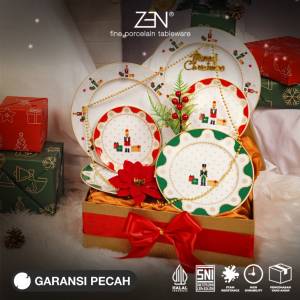 ZEN Hampers Christmas Natal Estetik Piring Mug Keramik Set Christmas Nutcracker C
