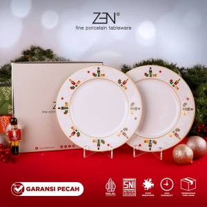 ZEN Piring Makan Keramik Christmas Nutcracker 2 pcs + Box