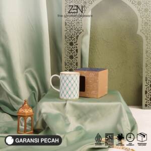 ZEN Mug Gelas Keramik Clover Geometry 330 ml + Box