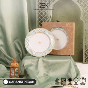 ZEN Piring Salad Keramik Clover Geometry 22cm Isi 2 pcs + Box