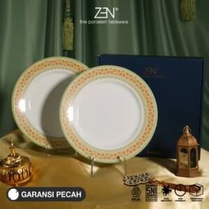 ZEN Piring Makan Keramik Royal Mozaic Diameter 27cm isi 2 Pcs + Box