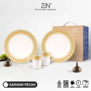 ZEN Hampers Lebaran Piring Makan Mug Gelas Keramik Royal Mozaic Isi 4 pcs + Box ST04 copy