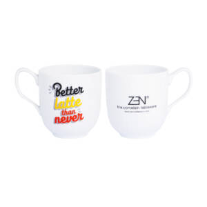 ZEN Mug Gelas Keramik Mug Quote Better Latte After Coffee Life is Better 260 ml
