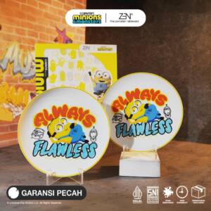 MINIONS ZEN Piring Salad Keramik Plate Yellow White Minion New 2 pcs + Box