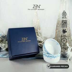 ZEN Mangkuk Sup Keramik Cereal Bowl Twinkle Blue Diameter 12 cm  - Aesthetic Hadiah Kado isi 2 pcs + Box